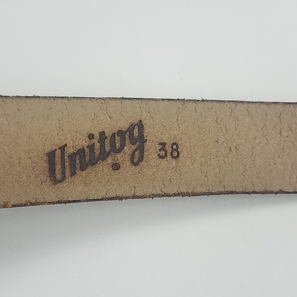 Vintage unitog black leather belt size 38 - Picture 2 of 6